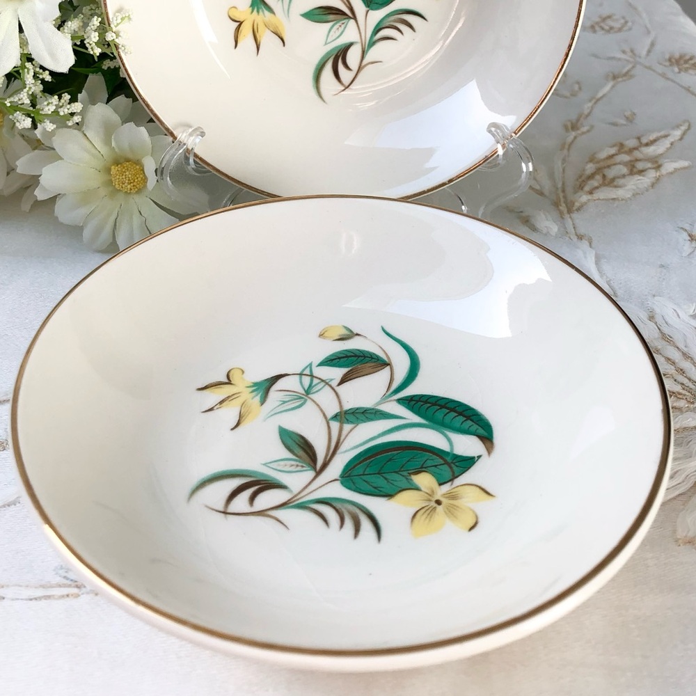 Vintage 1950’s Salem Starlight Yellow Floral Small Bowls Dishes - Picture 3 of 7